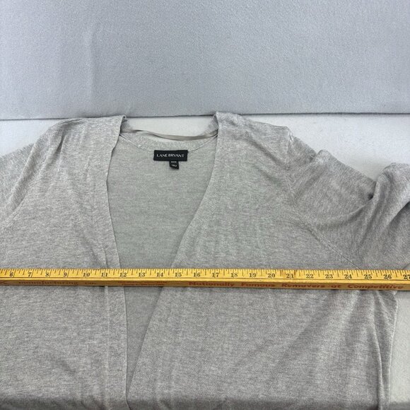 Lane Bryant Cardigan Sweater 22/24 Women’s Gray Open Front 3/4 Sleeve‎ Wide Hem - Picture 5 of 7
